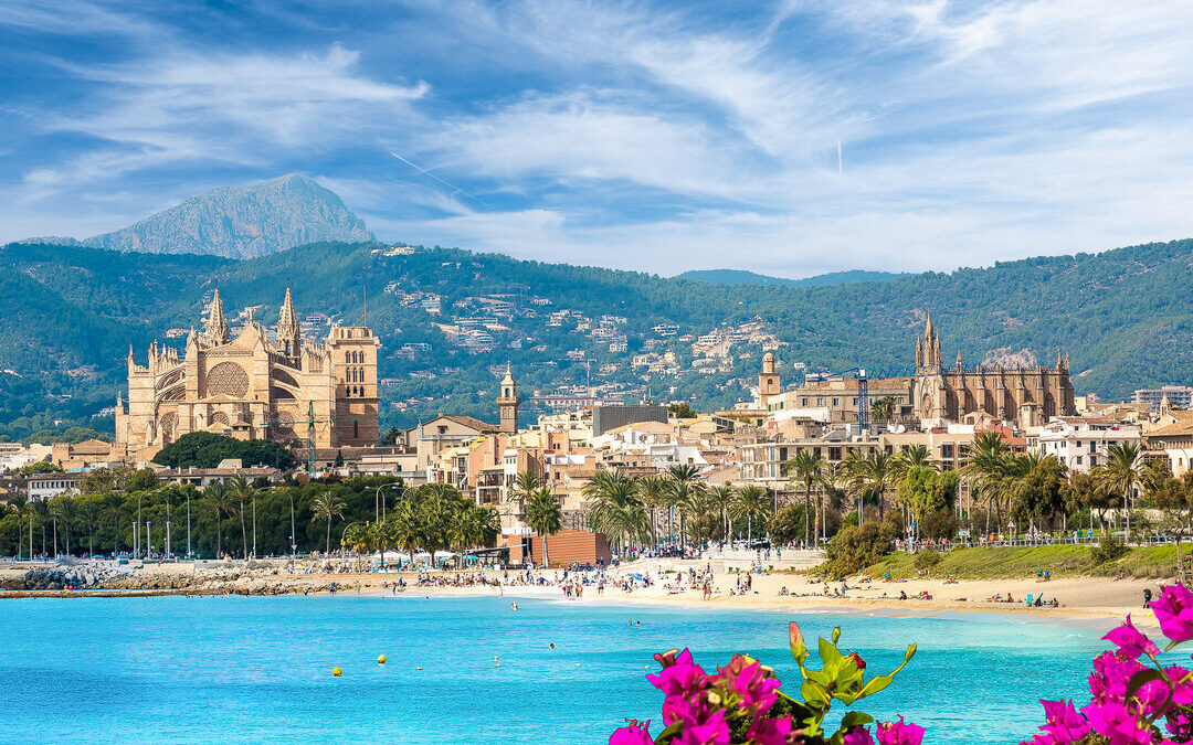 Panoramic view of Palma de Majorca, Balearic Islands, Spain