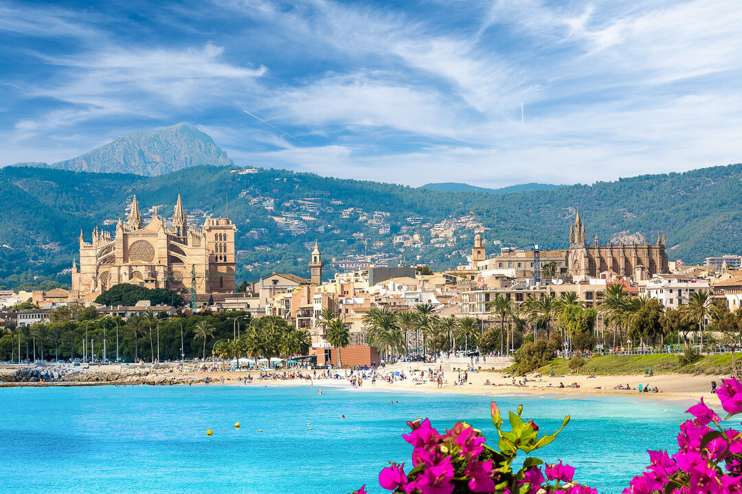 Panoramic view of Palma de Majorca, Balearic Islands, Spain