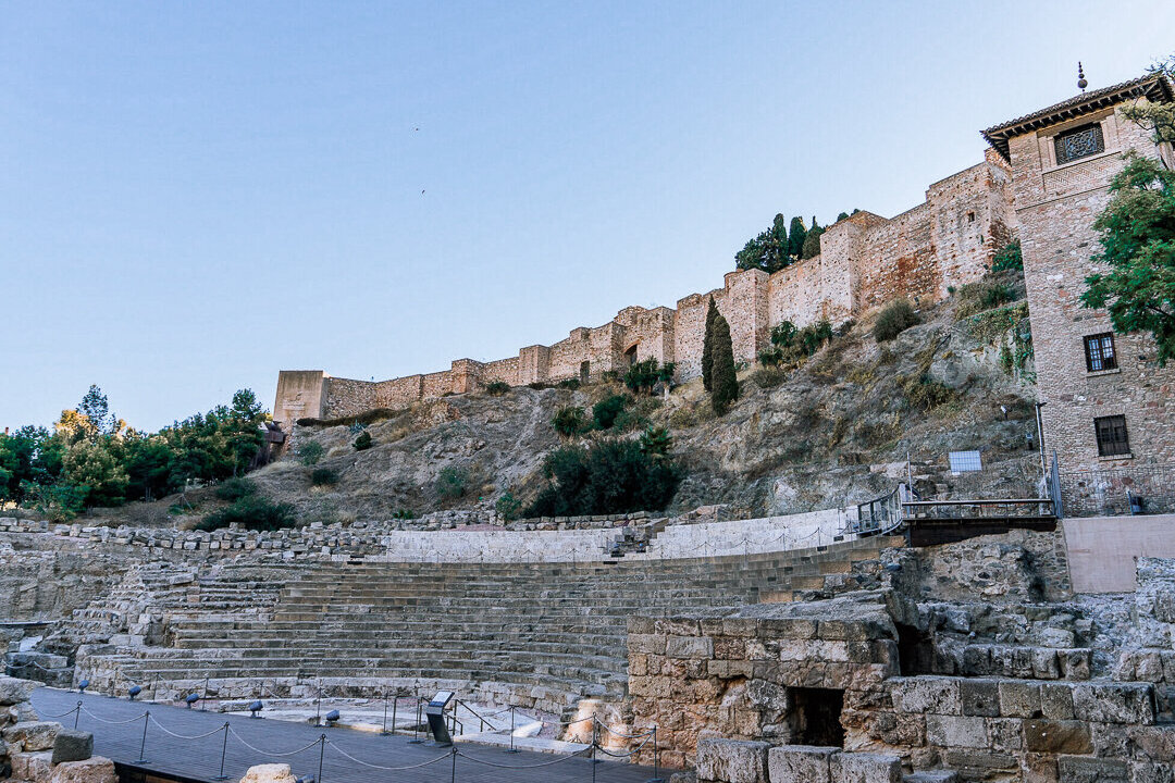 Roman Amphitheater in Malaga, Andalusia. Spain
