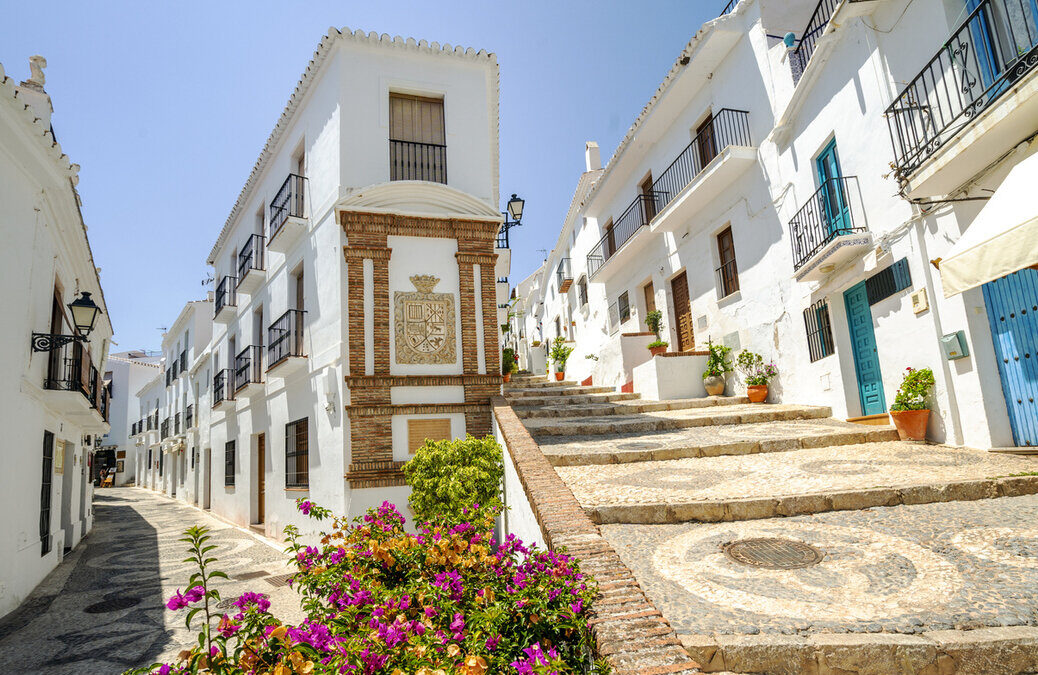 Picturesque white village of Frigiliana located in the region of Malaga, Costa del Sol, Andalusia, Spain